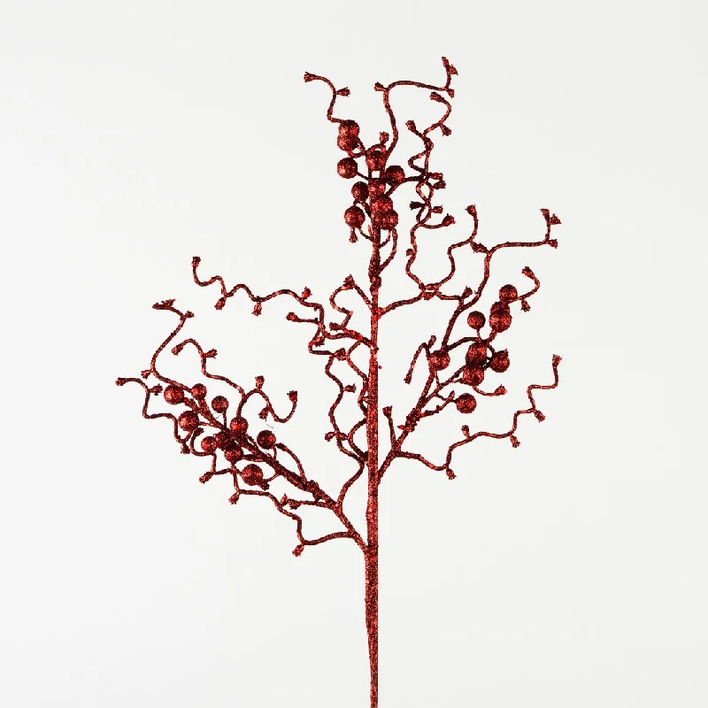 Red Glitter Berry Tree Pick