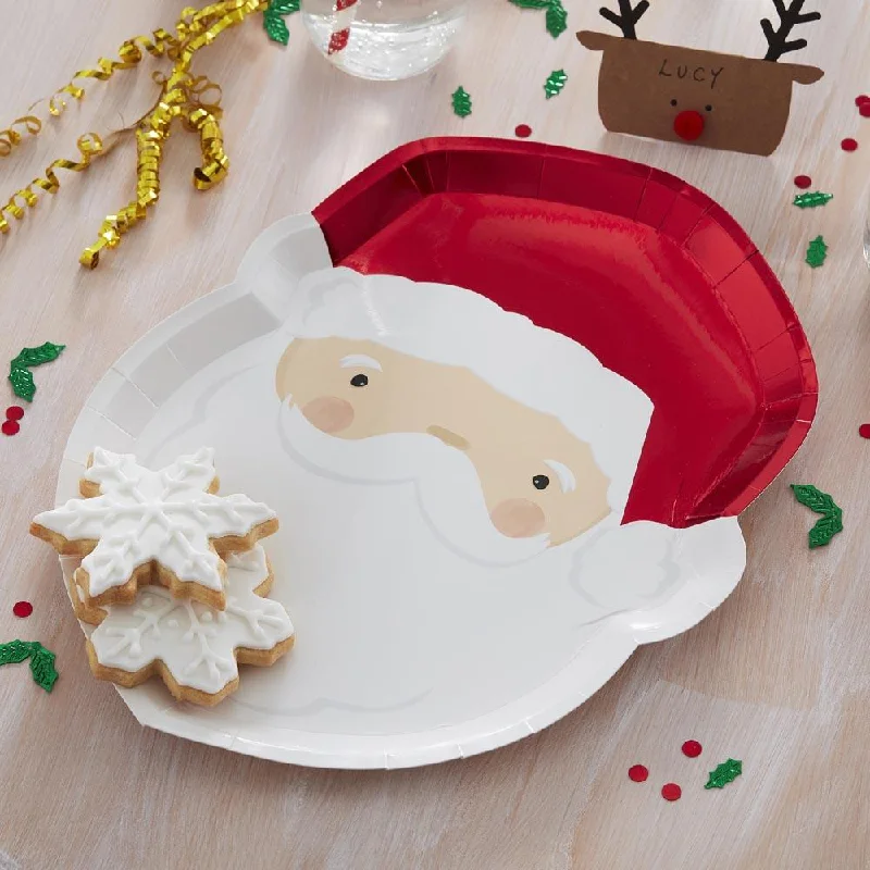 Silly Santa Foiled Paper Plates (x8)