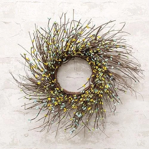 Spring Mix Pip Twig Wreath, 16"