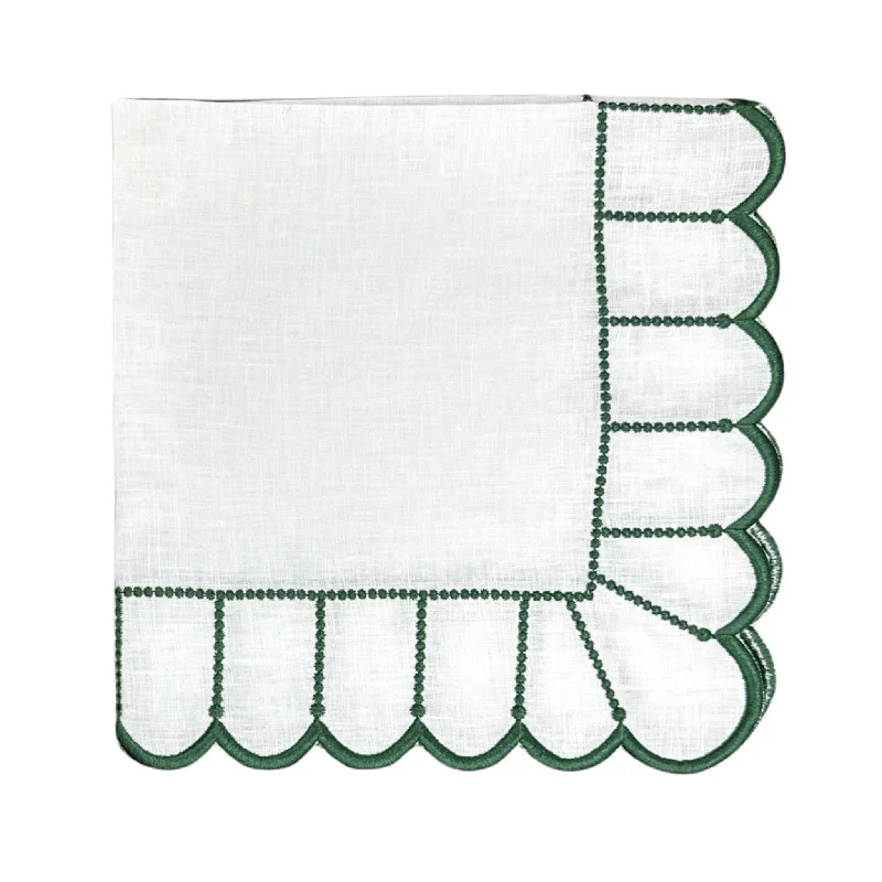 Studio Collection: Pippa Napkin in White/Dark Green, Set of 4