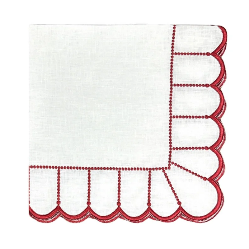 Studio Collection: Pippa Napkin in White/Red, Set of 4