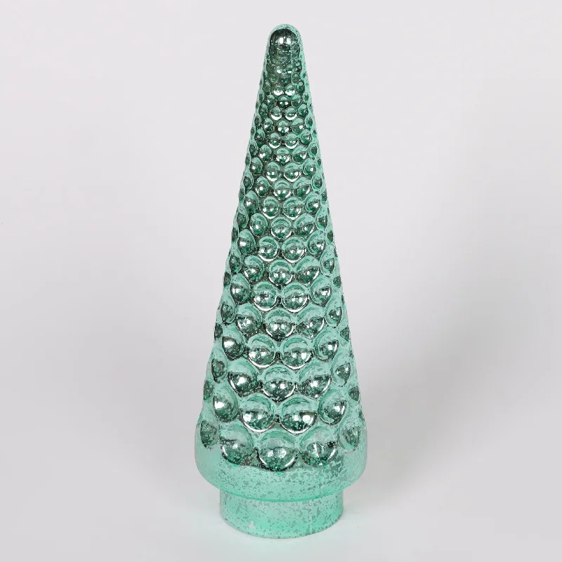 Turquoise green glass Christmas tree