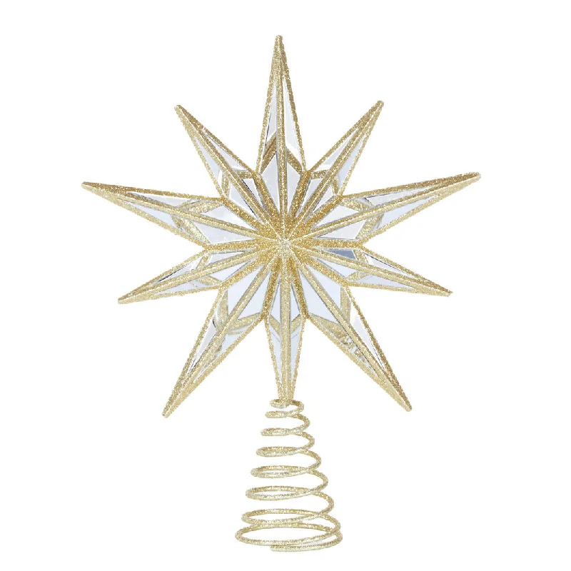 Tree Topper - 9 Point Mirrored Star Gold