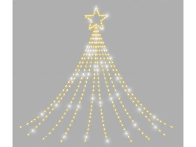 Waterfall 2D Christmas Tree with Warm White LEDs & Star on top