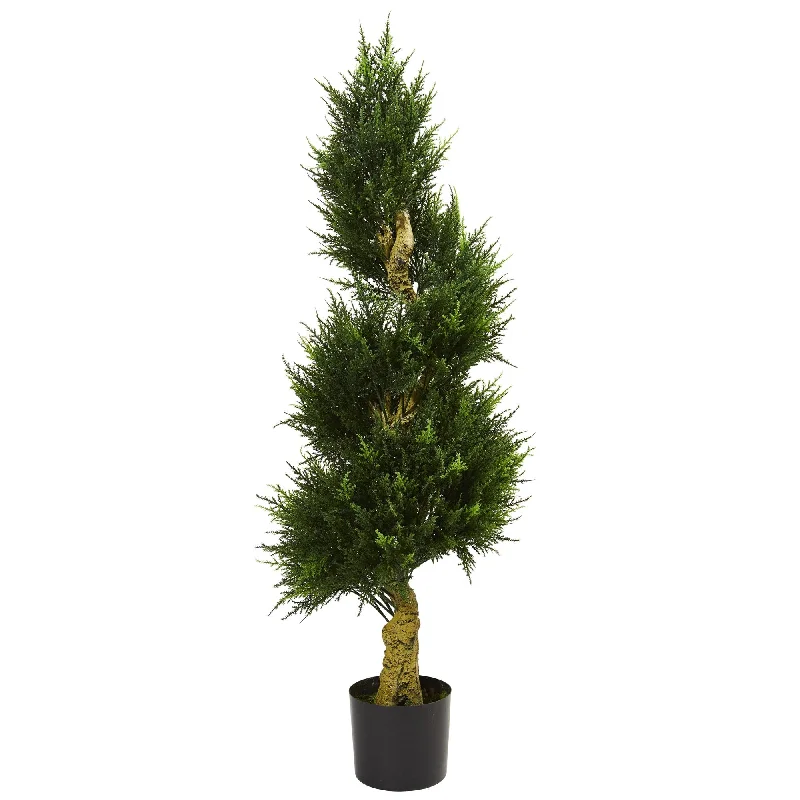 4.5' Spiral Cypress Artificial Tree UV Resistant (Indoor/Outdoor) - 53