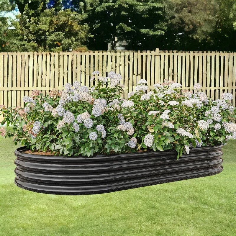 89'' L Oval Galvanized Metal Raised Bed