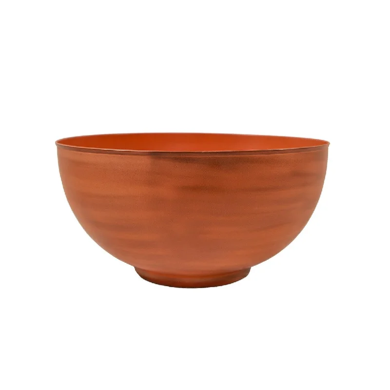 Achla Designs 20" W Round Burnt Sienna Galvanized Steel Bowl Planter, Indoor Outdoor Use