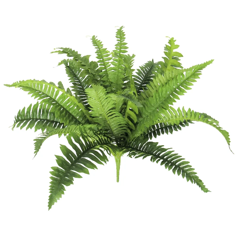 Artificial Boston Fern Leaf Stem Plant Greenery Foliage Bush 14in - 14" L x 22" W x 22" DP