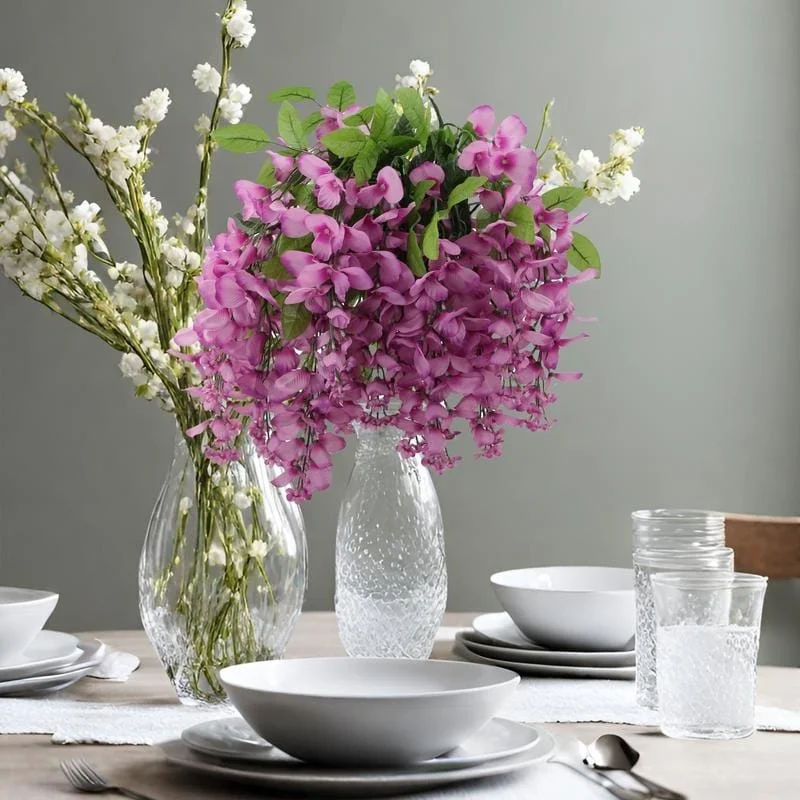 Faux Wisteria Flower Stems Bunch