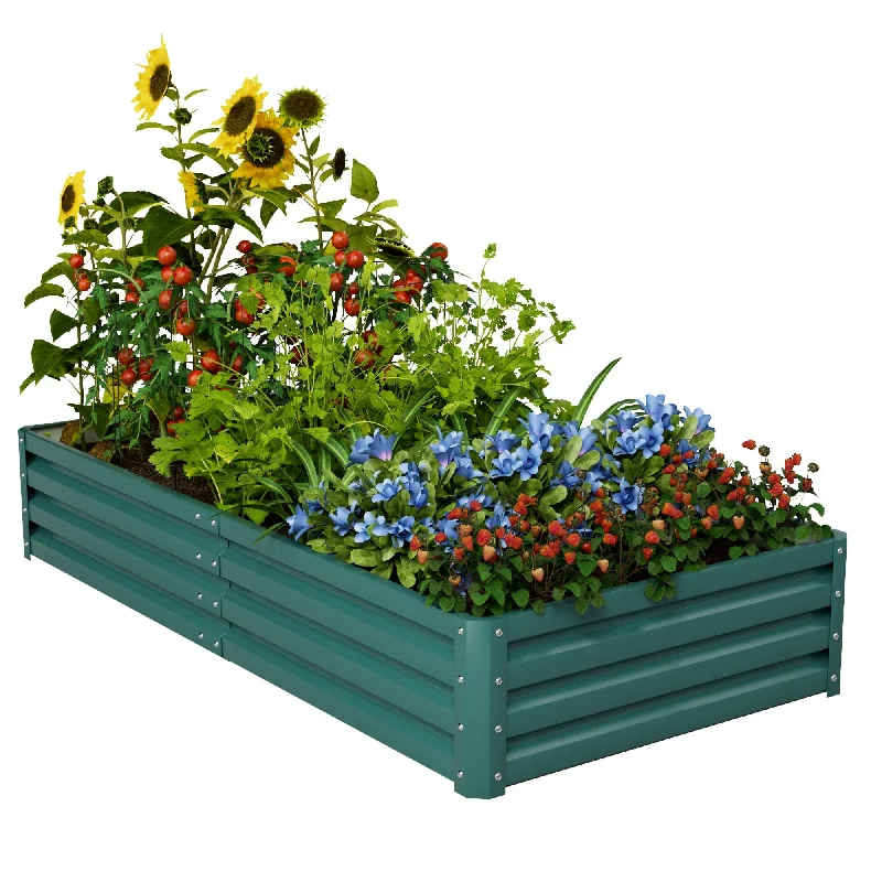 Homall Galvanized Raised Metal Planter Box Garden Bed Planter