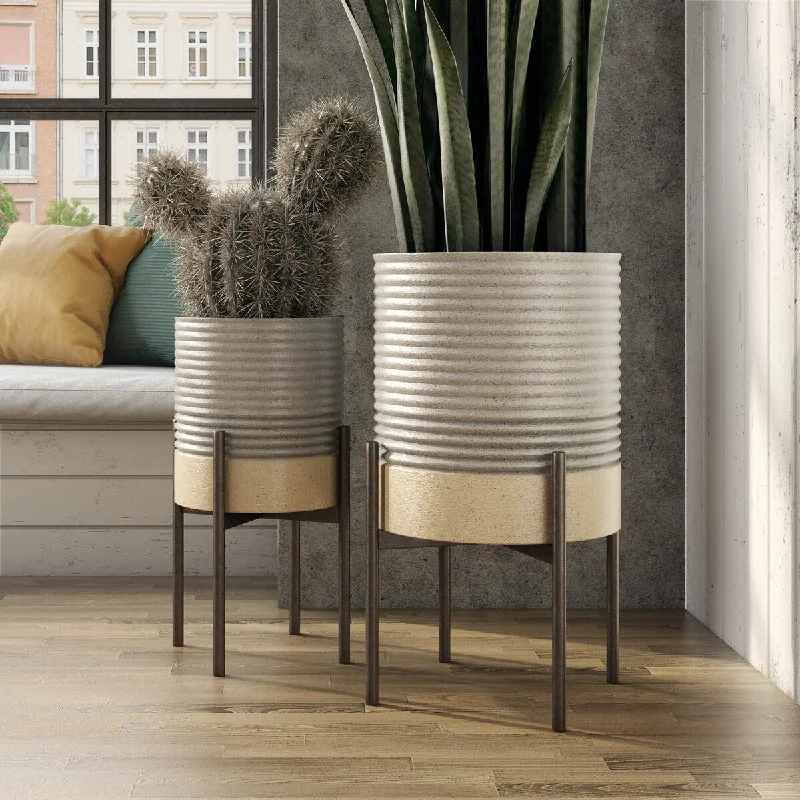 Mason Industrial Modern Planters (Set of 2)