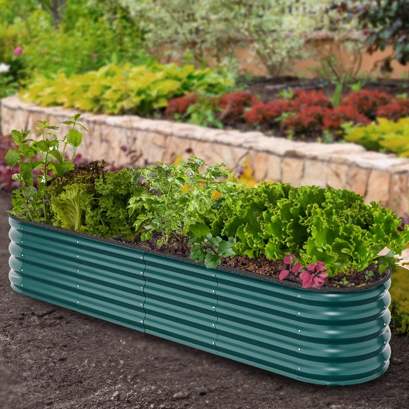 Moasis Oval Metal Outdoor Raised Garden Bed