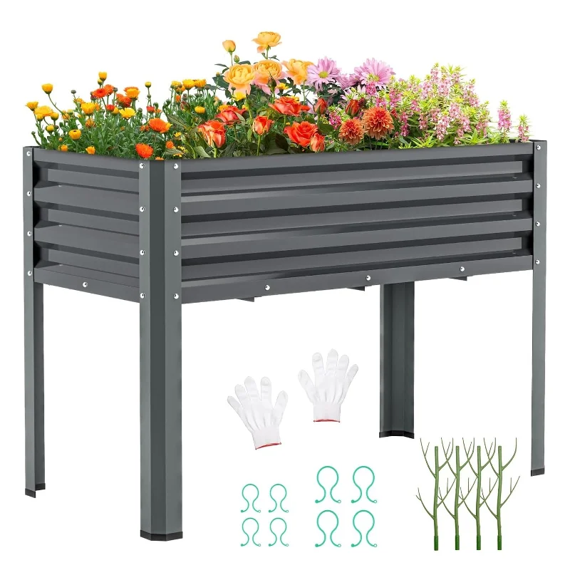 Raised Garden Bed with Legs, Standing Planter Box Growing Herb Bed