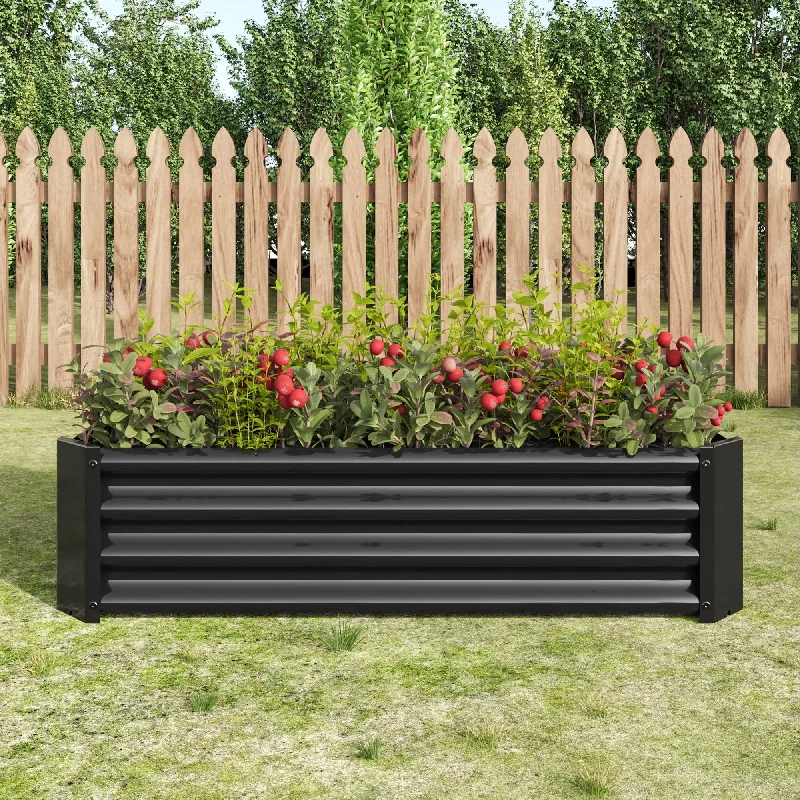 Rectangle Metal Raised Garden Bed for Flowers Plants