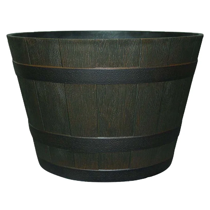 Southern Patio 22.5 in. Whiskey Barrel Planter with Wheels